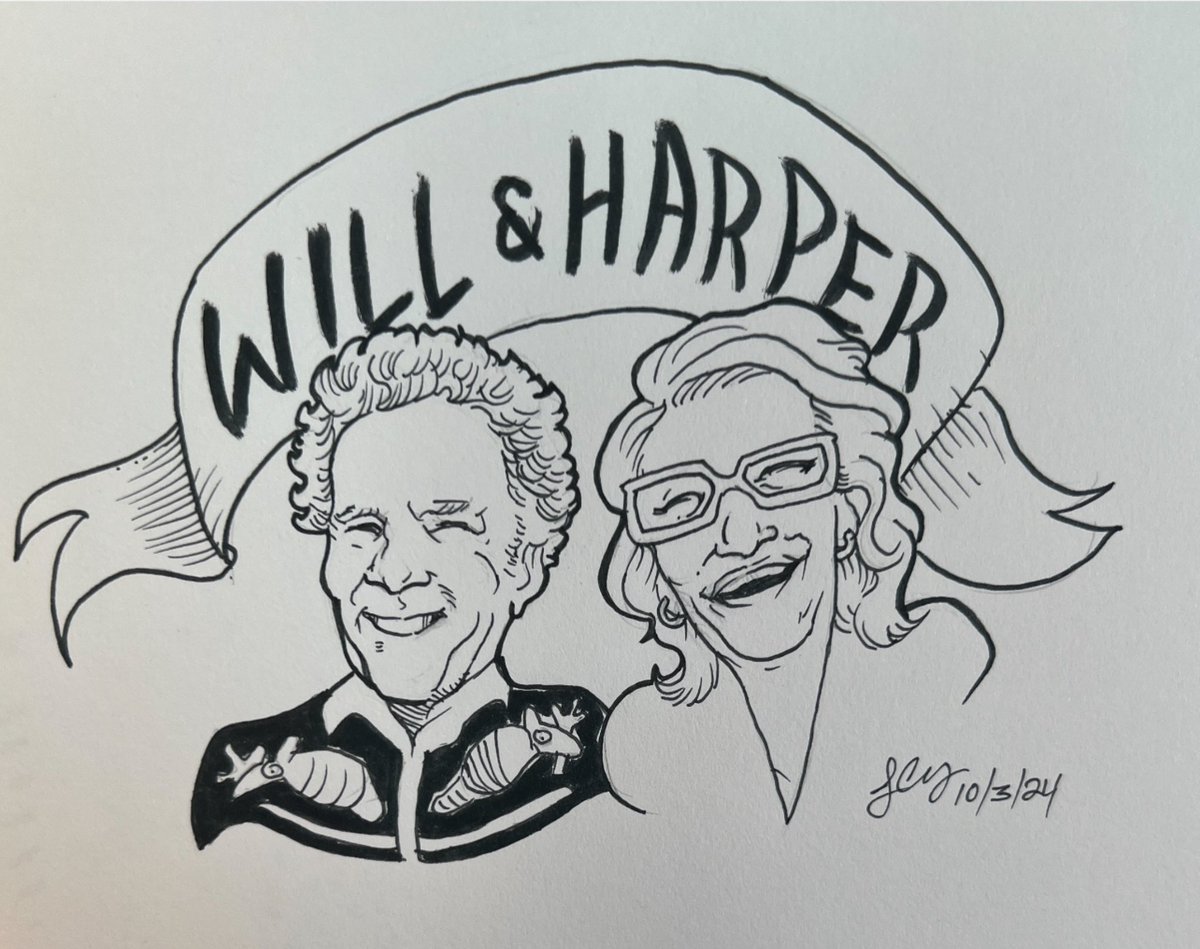 jimmychangart's tweet photo. Inspo: "Will & Harper." A wonderful documentary about friendship love of self, supporting friends. Drawing done in pencil and ink of #willferrell and #harpersteele #drawing #inktober #ink #draw #art #snl @netflix https://t.co/XXcfLyF2ae