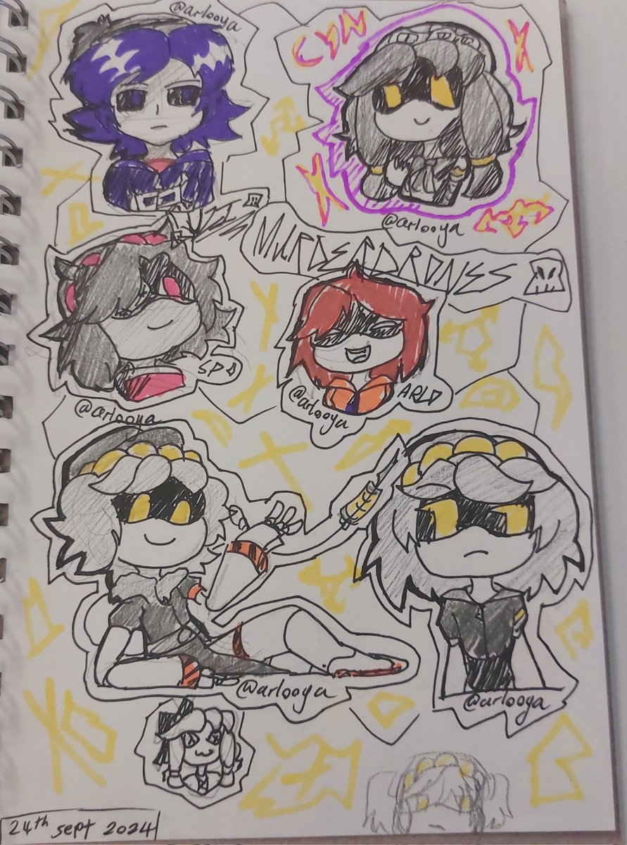 absolute_drone's tweet photo. MD Doodle Page!! 💛💥 ~ 
(SP oc: @SpeakySP)

.
#murderdrones #murderdronesuzi #murderdronescyn #glitchproductions https://t.co/H7WyozDQdr