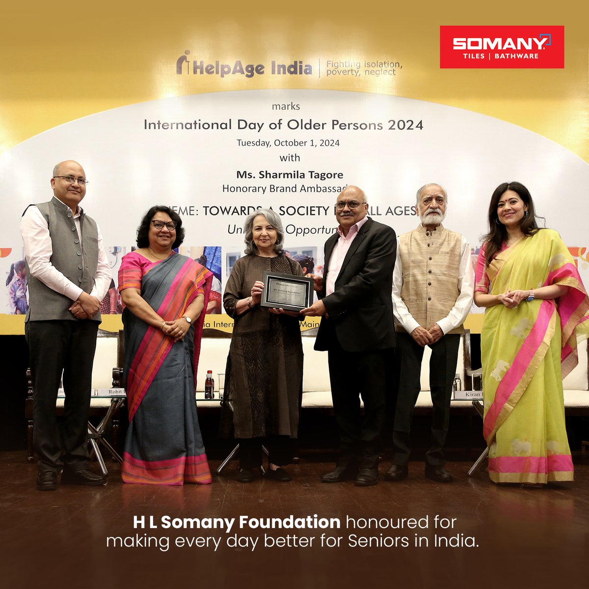 SomanyCeramic's tweet photo. On International Day of Older Persons, HelpAge India recognizes the remarkable efforts of the H L Somany Foundation in enhancing the quality of life for disadvantaged elderly across India.

#internationalolderpersonsday #HelpAgeIndia #qualityoflife #SomanyTiles https://t.co/3bOSs4X9vC