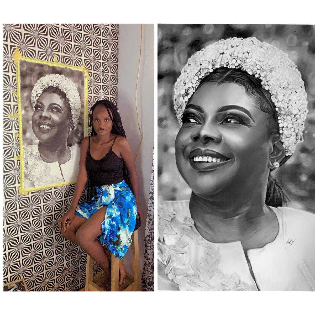 HarunaTerr20281's tweet photo. The artist and the Art.

#ArtInspiration #nigerianartist #Pencildrawing https://t.co/6LLIWghYXi
