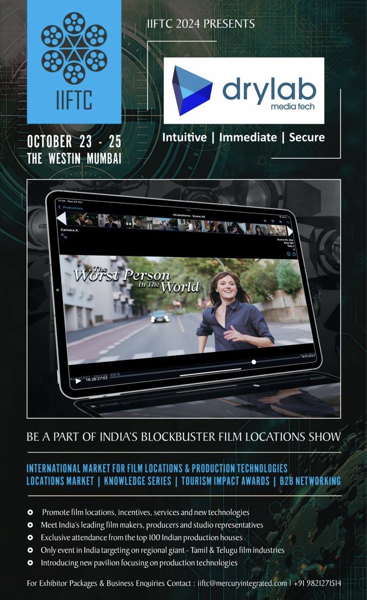 Drylab CEO <a href="/John_Mahtani/">John Mahtani</a> will be attending the IIFTC International Films Location Show in India 23-25 October, organized by our Indian distribution partner, Europa Media &amp; Entertainment! Book your demo now! Sales@drylab.io