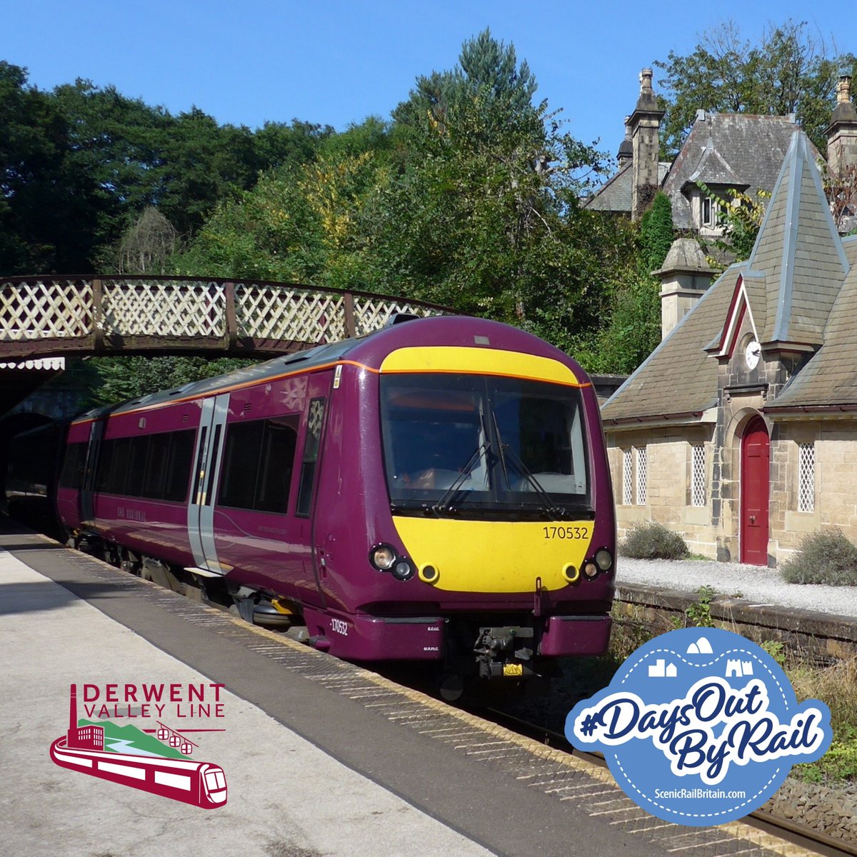 Derwent Valley Line (@dvlrail) on Twitter photo Today we’re uniting with our #CommunityRail family to celebrate #DaysOutByRail.
Over the next few weeks, we’ll be encouraging you to consider taking the train for your next day trip, short break or longer stay.
Check out our website here: derwentvalleyline.org.uk Today we’re uniting with our #CommunityRail family to celebrate #DaysOutByRail.
Over the next few weeks, we’ll be encouraging you to consider taking the train for your next day trip, short break or longer stay.
Check out our website here: derwentvalleyline.org.uk