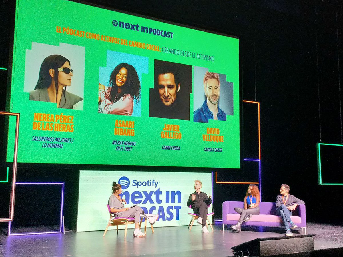 "¿Cómo salimos del nicho? Desafiando a la audiencia, entrando en lugares incómodos, abriendo el nicho"

Estamos en el #NextInPodcasdt con <a href="/SpotifySpain/">Spotify Spain</a>
 junto a Nerea Pérez de las Heras, <a href="/asaaribibang/">Asaari Bibang</a> y <a href="/DavidVelduque/">David Velduque ☄️</a> de <a href="/SaborAQueer/">SABOR A QUEER</a>  >> 

“El podcast como altavoz del cambio