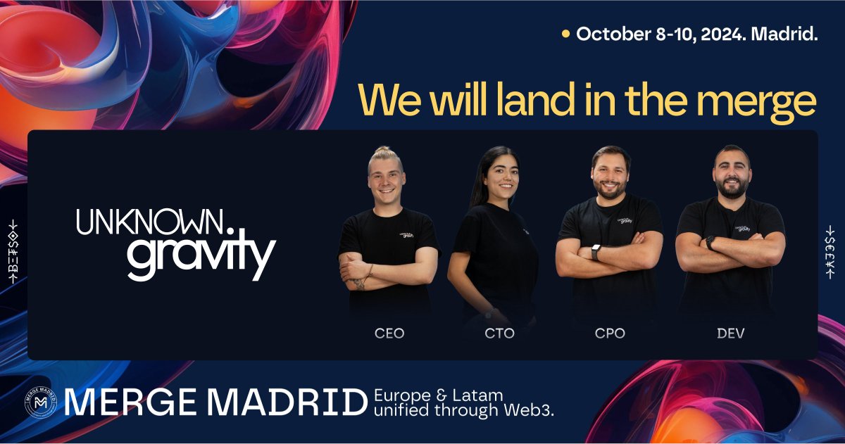 Nos vamos de conquista por tierras Madrileñas 👩‍🚀🏴

Nuestro team estará por el @MergeMadrid poniéndose al día con lo nuevo en #WEB3 y claramente no puede faltar el famoso #networking.

Nos vemos en el lobby... o en la barra de los cafés (cervezas)🤣

#MergeMadrid #Blockchain