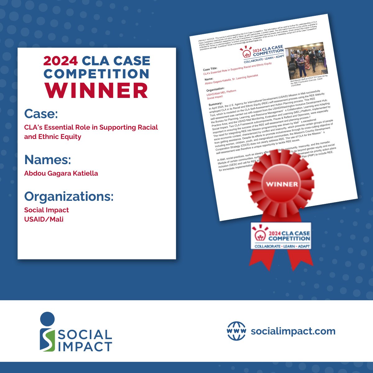 Congratulations to Abdou Katiella on his <a href="/USAIDLearning/">USAIDLearning💡</a> CLA Case Competition win!