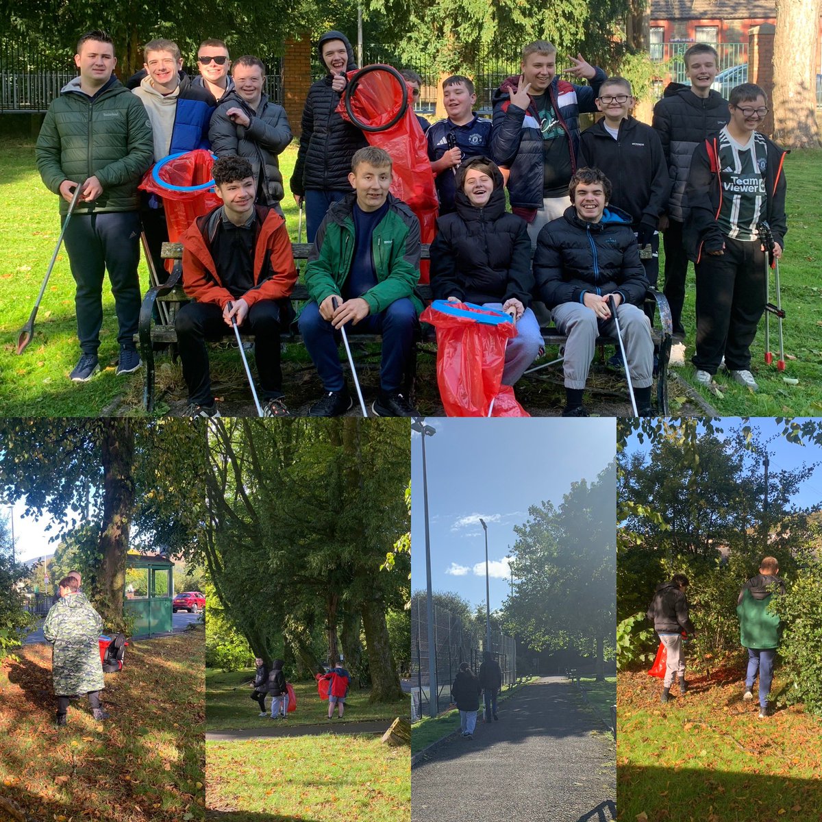 YsgolHenFelin's tweet photo. A great morning of #dukeofed litter picking with our team! Today we visited Treorchy park & cricket pitch π³ Well done everyone involved! #yhfcollegea #yhfcollegeb #yhfcollegec https://t.co/8gE9lDwqjf
