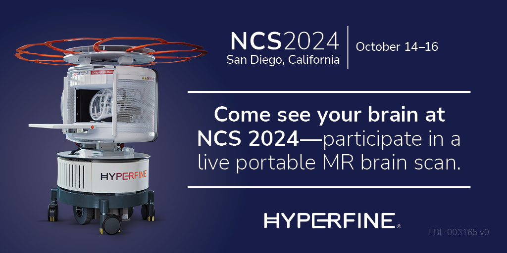 Hyperfine's tweet photo. From Oct 14–16, we will be at #NCS2024! Visit our booth to participate in a live #brain scan and learn how portable MR brain imaging can support the critical care #neuroimaging workflow. https://t.co/8oLDcADOsi