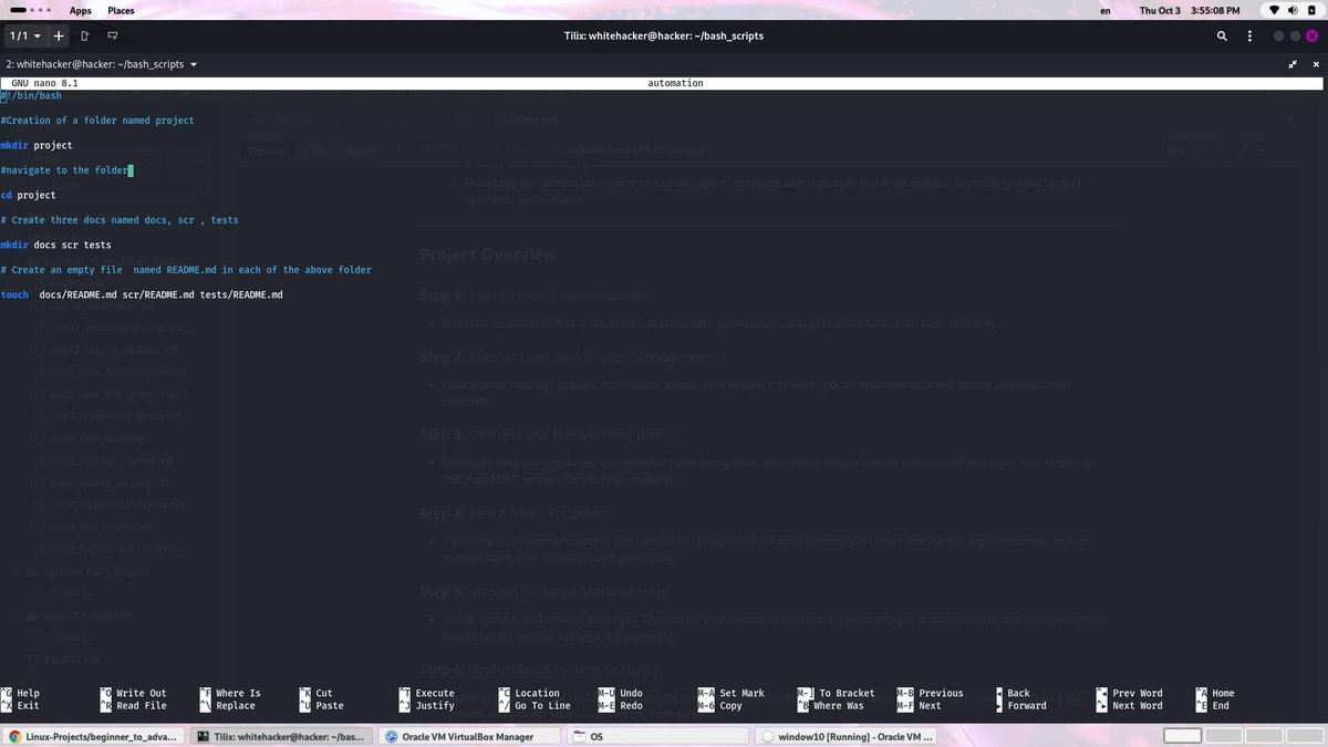 IbraheemA50's tweet image. 🌟 Day 2⃣of #30daysofbashScripting! 🌟
Today, I dived deeper into automating tasks with Bash scripting. It’s been a journey filled with trial and error, but each step brings valuable lessons. Excited to learn more about how to automate task!
#CyberSecurity @akintunero