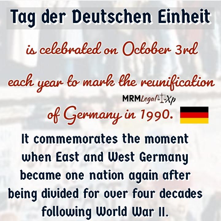 mrmishraadv's tweet image. German Unity Day on Oct 3 celebrates the reunification of East &amp;amp; West Germany in 1990, ending decades of division after WWII. The fall of the Berlin Wall in 1989 paved the way for a united, democratic Germany. #GermanyUnityDay