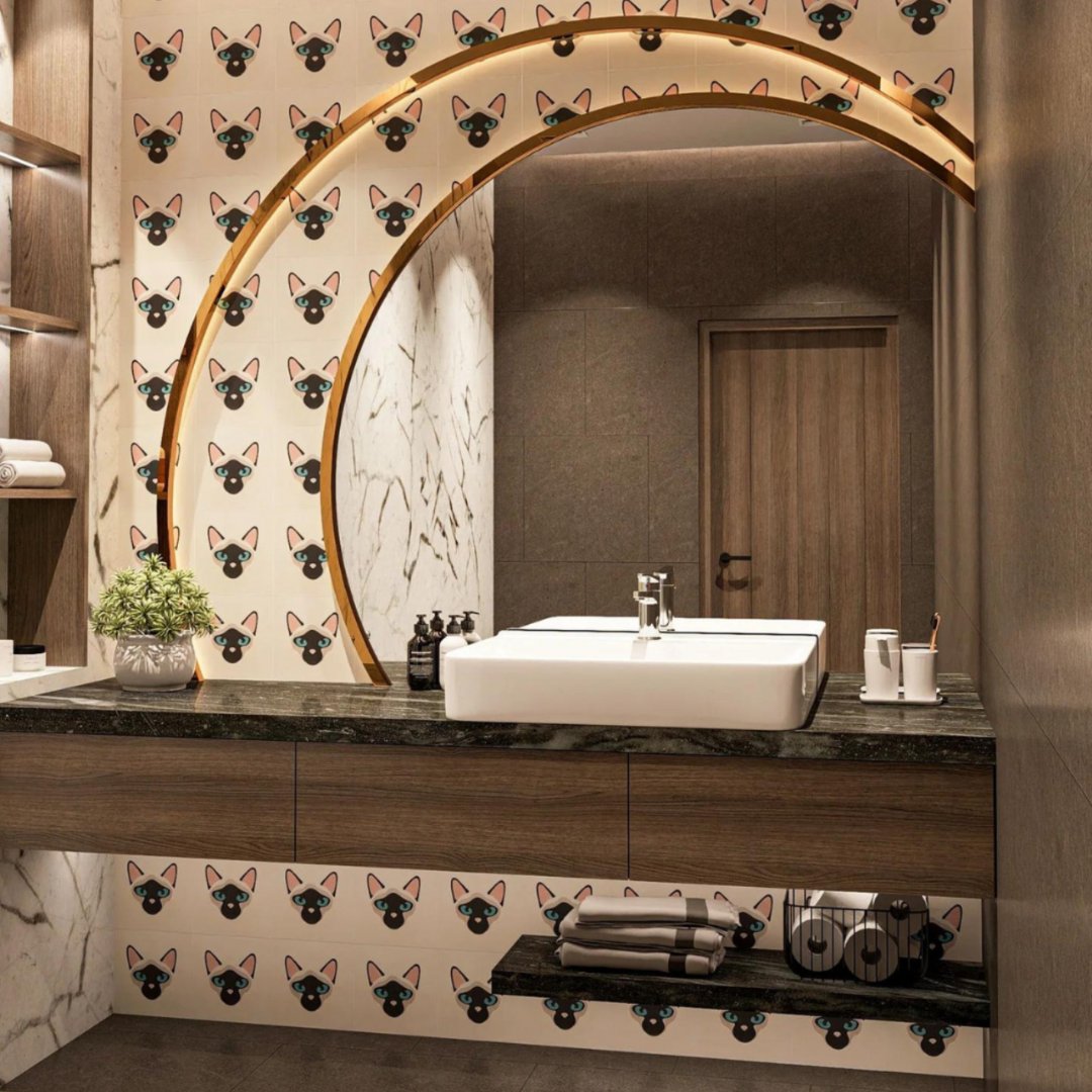 medtile's tweet photo. Embrace feline-inspired sophistication with the Shay tile by Lili Cement Tiles, exclusively available through Med Tile. This sleek Siamese-inspired design captures the captivating mystery of cats, perfect for creating a dream bathroom for any cat lover. https://t.co/I9eqtE8AZt. https://t.co/W8ODirK4lC