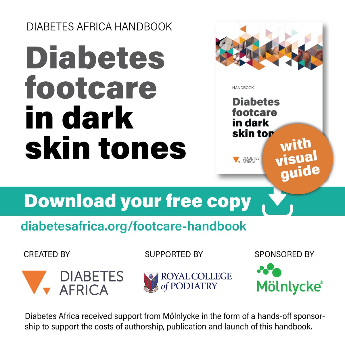 Diabetes Africa (@diabetes_africa) on Twitter photo The 'Diabetes footcare in dark skin tones' handbook provides essential information as well as tips to healthcare professionals to improve foot care for people with dark skin living with diabetes.
Download the handbook for free: diabetesafrica.org/footcare-handb…
<a href="/RoyColPod/">Royal College of Podiatry</a>
<a href="/molnlyckeUK/">Mölnlycke UK</a> The 'Diabetes footcare in dark skin tones' handbook provides essential information as well as tips to healthcare professionals to improve foot care for people with dark skin living with diabetes.
Download the handbook for free: diabetesafrica.org/footcare-handb…
<a href="/RoyColPod/">Royal College of Podiatry</a>
<a href="/molnlyckeUK/">Mölnlycke UK</a>