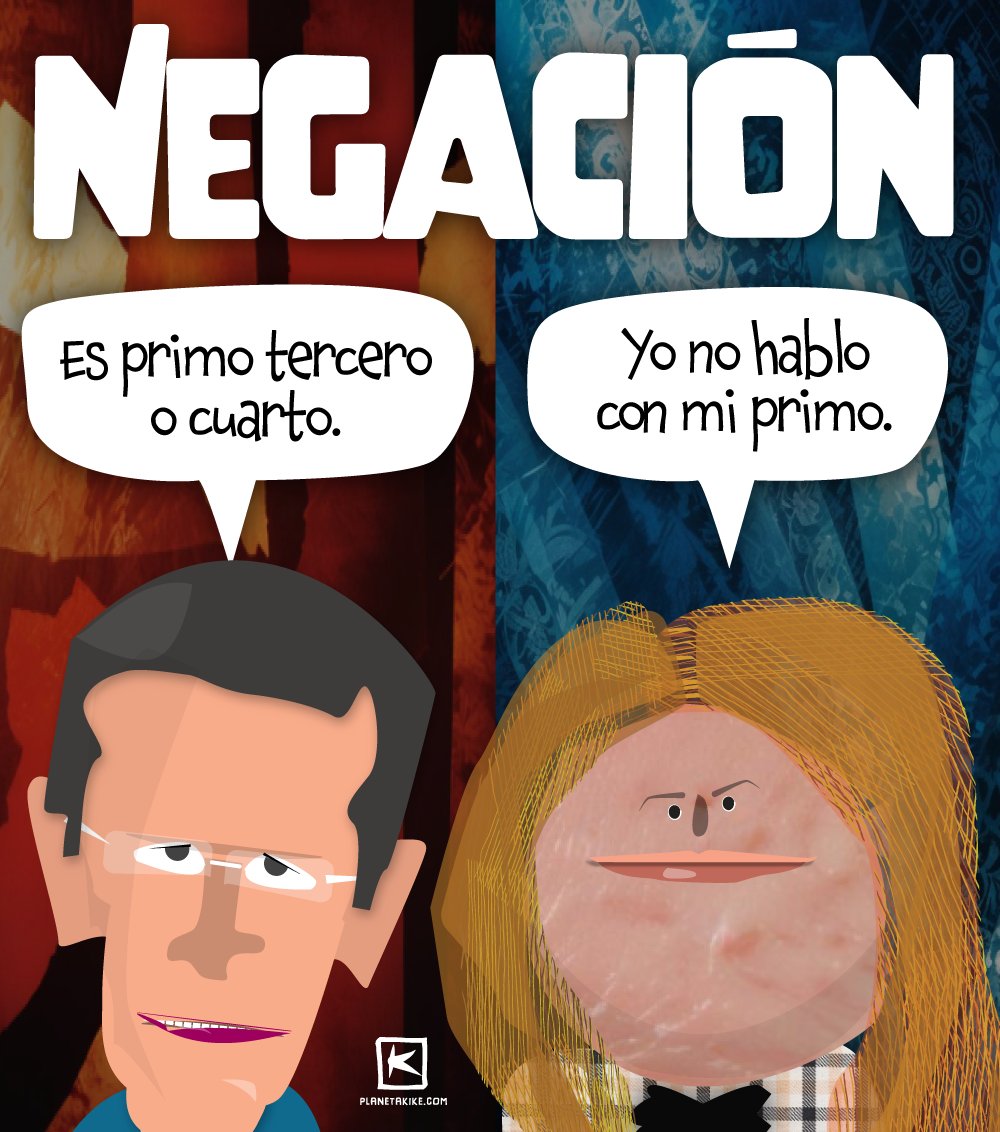 NEGACION, es primo tercero o cuarto. Yo no hablo con mi prima. , dibujo de Kike Estrada 