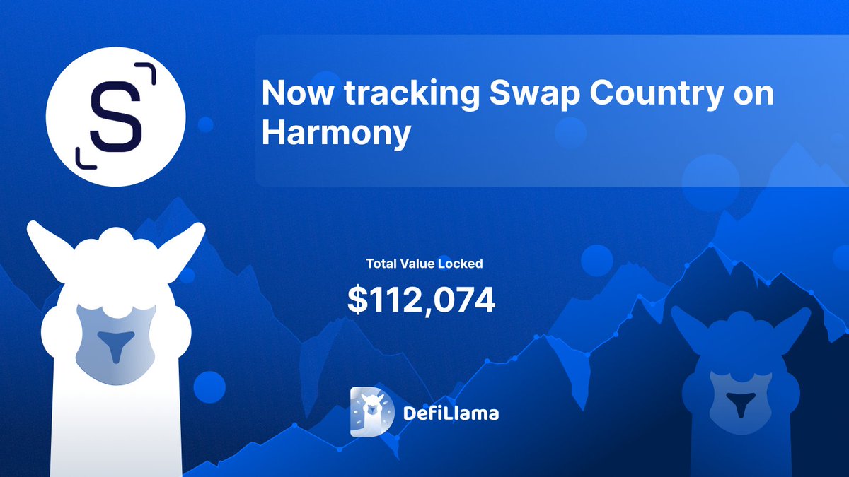 DefiLlama's tweet image. Now tracking Swap Country on @harmonyprotocol
Uniswap V3 fork on Harmony