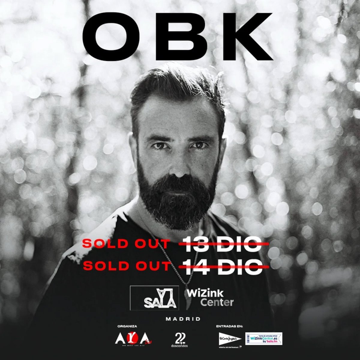 Doble SOLD OUT de OBK en La Sala del WiZink Center 👏🏽

<a href="/OBKoficial/">OBK</a> el grupo tecno-pop ➕ importante de música en español, anuncia con ➕ de 2 meses antelación sold out en La Sala del WiZink Center los días 13 y 14 diciembre de la mano d ARA Music, tienen el cartel de todo vendido