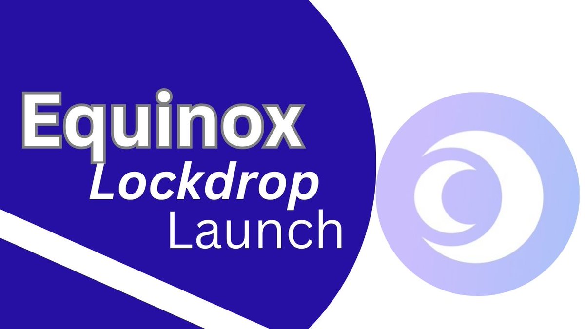 Ediscuo1345's tweet photo. Get ready!
The Equinox Lockdrop Launch is happening on October 21st!
π Donβt miss your chance to participate in one of the biggest events of the year. Secure your spot and unlock exclusive rewards! Stay tuned for more details! #Equinox #Lockdrop #CryptoLaunch #DeFi https://t.co/ljHrwUDK9k