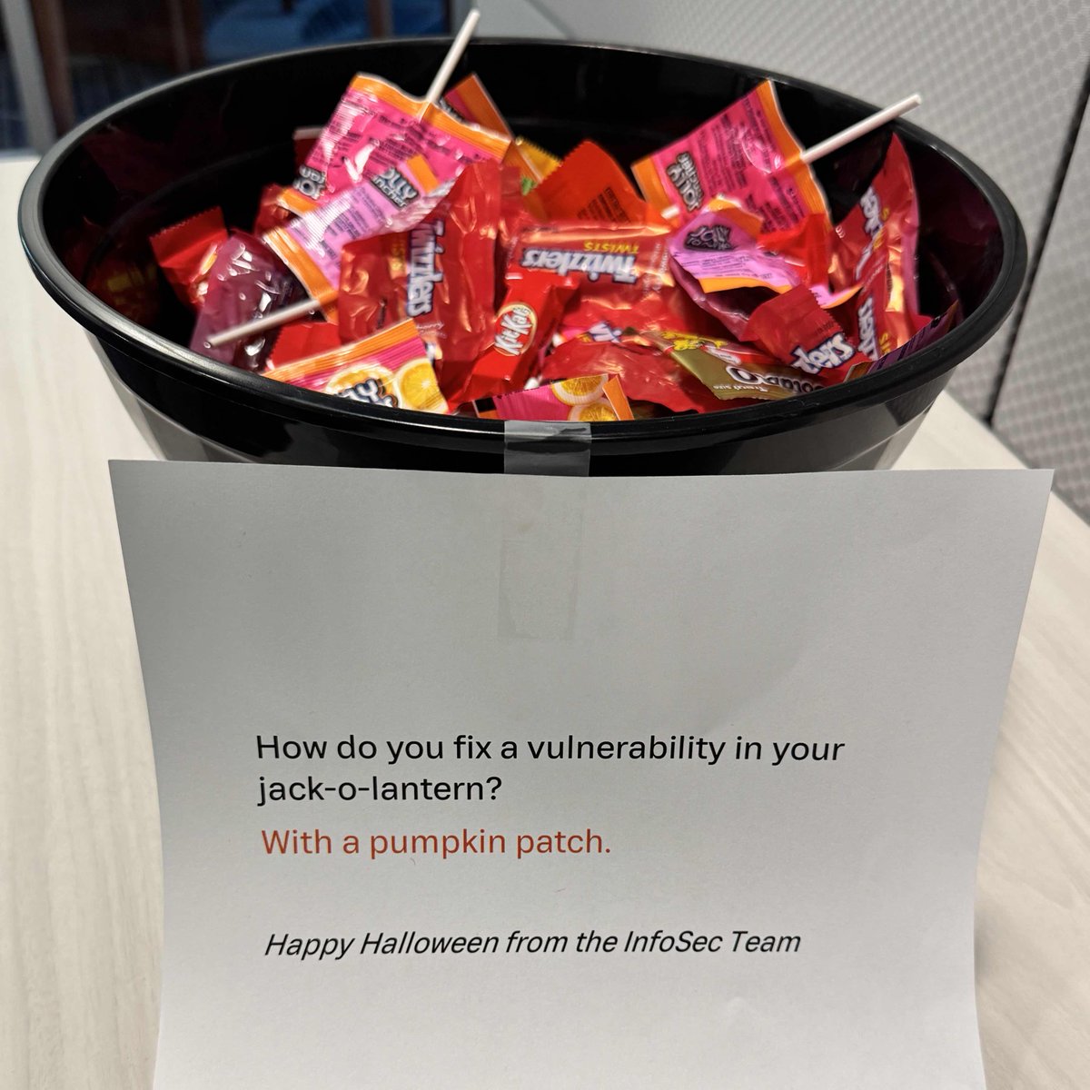 It's Cybersecurity Awareness Month and we're having a blast with <a href="/the1337beauty/">Andrea</a>, sharing some creative ways to motivate people to fix those vulns with the community 😃 
👉 Join the conversation on discord bit.ly/3zS3cbR