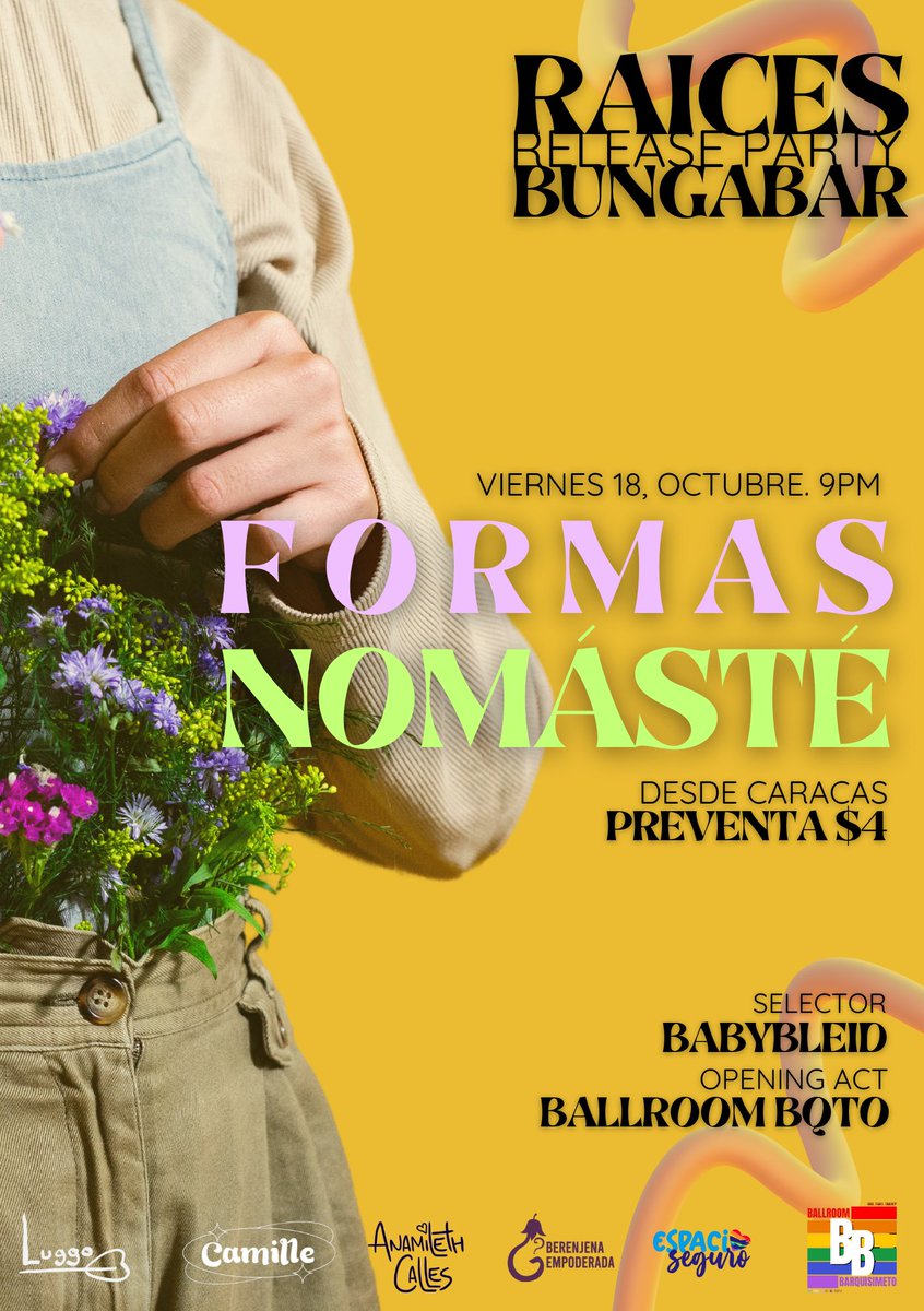 El 18 de octubre Formas estrenará su nuevo videoclip: Raíces, y no podíamos perdernos tremenda fiesta en Barquisimeto 🗓️

📌18 Oct 
Lugar: Bungabar
Pre - venta: $4