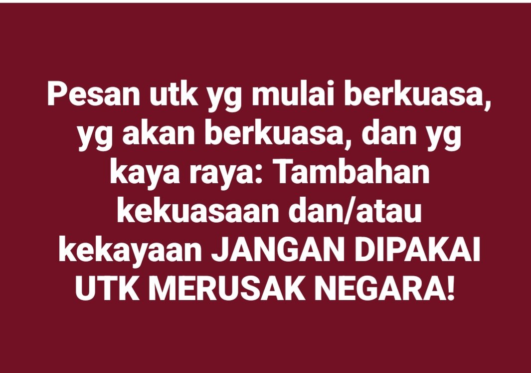 Siapa tau pesan ini dianggap perlu...