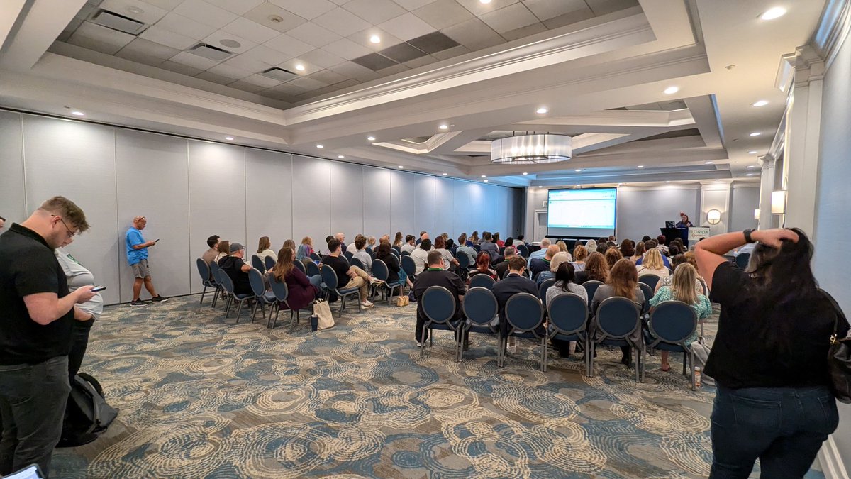 Full room of #awesomeadmins in Codey Theatre for Michele Geiger 's presentation about the new User Access and Permissions Tool in #Salesforce #fld24