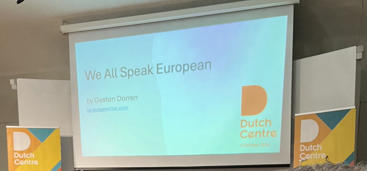 Marja Kingma (@marjakingma) on Twitter photo It’s the Week of the Dutch Language
and I’m <a href="/DutchCentre/">Dutch Centre London</a>. There’s a full house for Gaston Dorren who will talk about how European languages are linked through history. It’s the Week of the Dutch Language
and I’m <a href="/DutchCentre/">Dutch Centre London</a>. There’s a full house for Gaston Dorren who will talk about how European languages are linked through history.