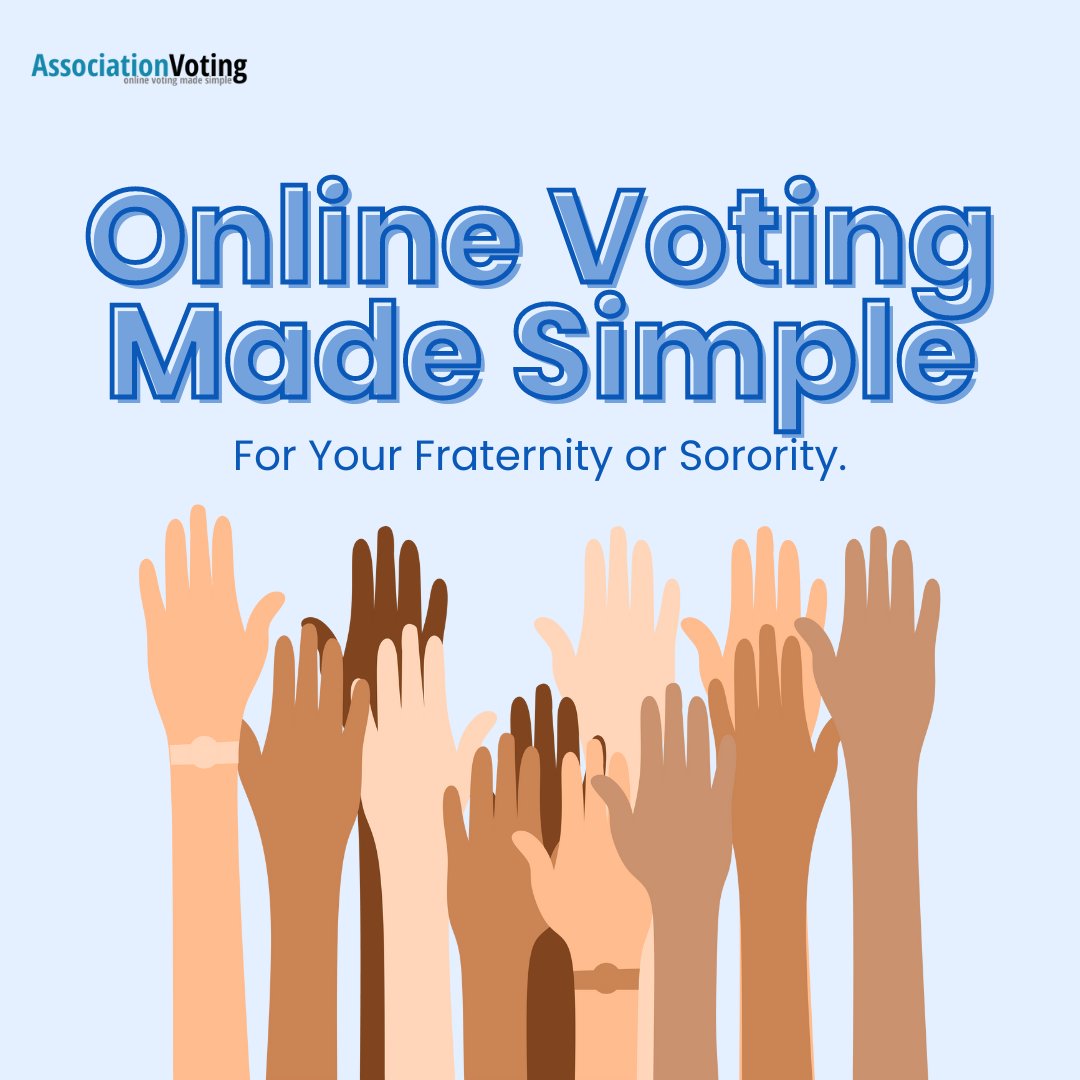 AVVote's tweet image. Are you a member of a fraternity or sorority whose elections always seem to be a hassle? Check out AssociationVoting to simplify your elections! 🌟

Read the article to learn how we can assist you: zurl.co/rDPI

#AssociationVoting
#VotingSoftware
#Sorority
#Fraternity