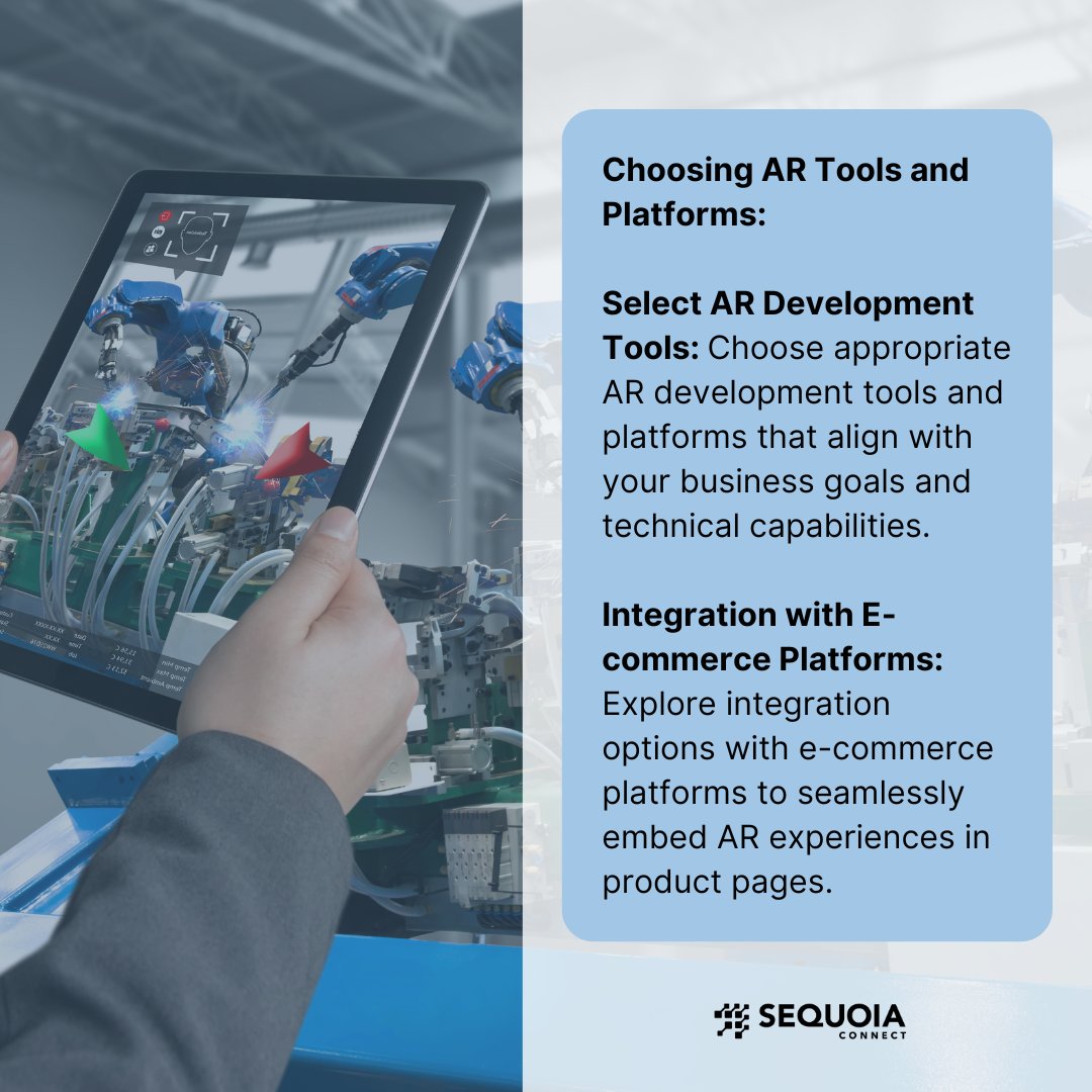 SequoiaConnect's tweet image. Bring products to life with AR! Follow our step-by-step guide on assessing readiness, choosing tools, and providing user guidance to implement Augmented Reality for captivating product visualizations. 🌐🛍️ #SequoiaConnect #AugmentedReality #TechHowTo
