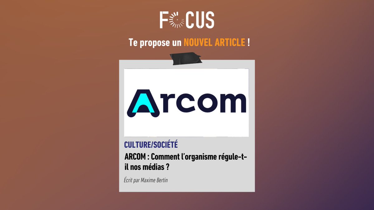 focus_lemedia's tweet photo. Nouvel article de Maxime Bertin dans lequel il t’explique le rôle de l’arcom ainsi que son fonctionnement dans la régulation des contenus diffusés à la télévision et à la radio 📰

Apprends-en plus sur l’Arcom en cliquant ici : ⬇️
https://t.co/iYpunxOkVR

#Arcom #C8 #TPMP https://t.co/G1qlUuygHn