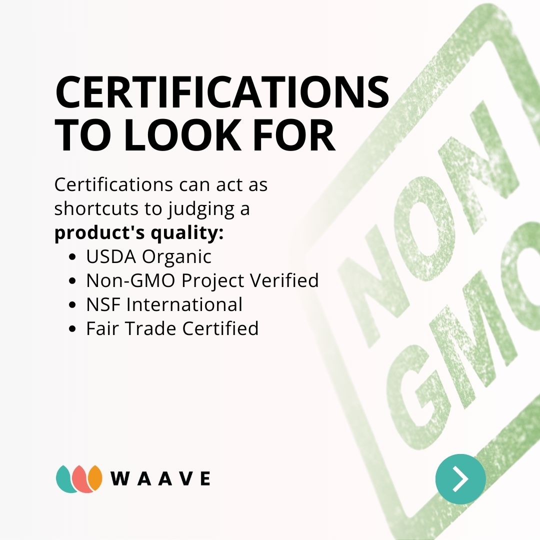 GetWAAVE's tweet photo. Choosing quality #wellness products? Look for ingredient transparency, ethical sourcing, and certifications like USDA Organic or Non-GMO. Understand the impact of these factors on product quality. 🔍🌿 Read our full guide here to learn more! https://t.co/vbuDhU9XBd https://t.co/VJ2Mw0TLnp