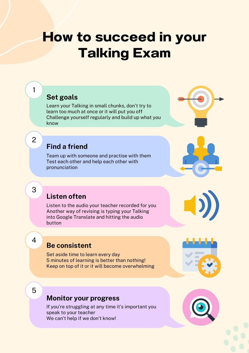 calderglenlangs's tweet image. N5 and Higher candidates! Don’t let talking creep up on you- have a look at these tips to help you prepare 🗣️