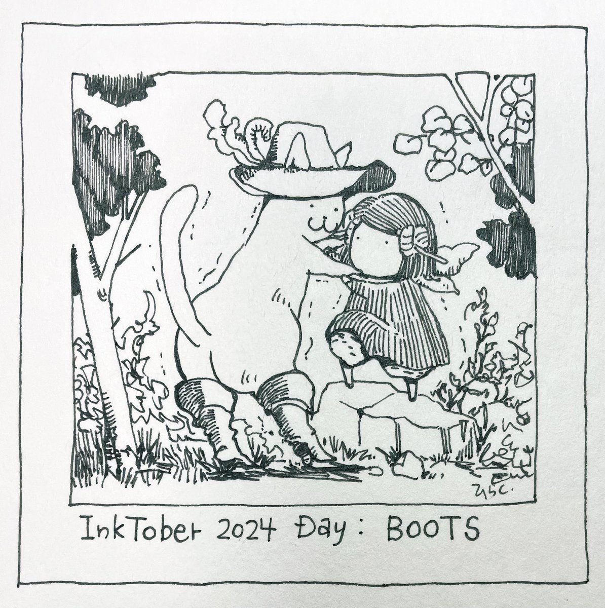 10/3: BOOTS
大事な用事があると言うことだったので手助けしました。
He had something important to do, so I helped him.
#inktober2024 #inktober2024day3 #Pavot #ペン画
