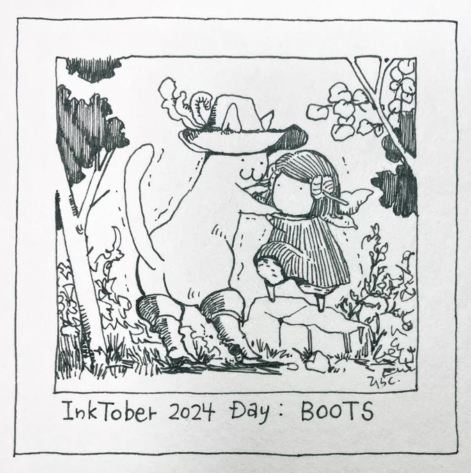 10/3: BOOTS

大事な用事があると言うことだったので手助けしました。
He had something important to do, so I helped him.

 #inktober2024  #inktober2024day3  #Pavot  #ペン画 