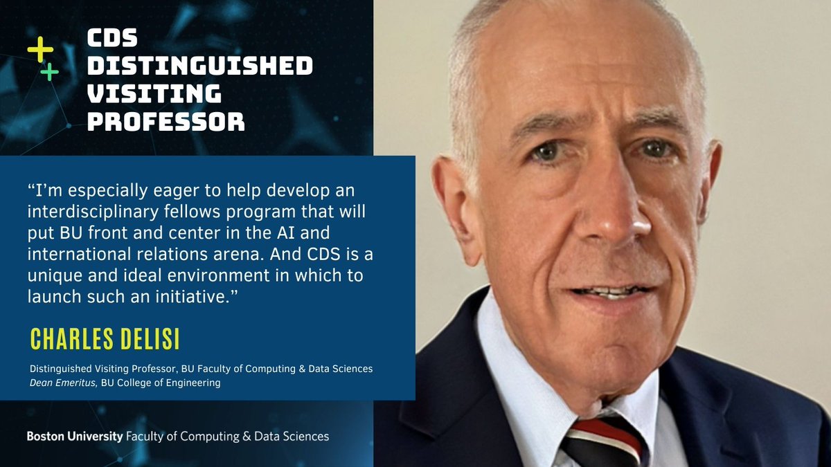 BU Computing & Data Sciences (CDS) (@bu_cds) on Twitter photo Charles DeLisi, Dean Emeritus <a href="/BUCollegeofENG/">BU Engineering</a>, has been named a CDS Distinguished Visiting Professor. In this Q&A, DeLisi, who established the nationâs first PhD program in bioinformatics <a href="/BU_Tweets/">Boston University</a> (1999), reflects on the 25th anniversary of the program+. bit.ly/3ZKY1oT Charles DeLisi, Dean Emeritus <a href="/BUCollegeofENG/">BU Engineering</a>, has been named a CDS Distinguished Visiting Professor. In this Q&A, DeLisi, who established the nationâs first PhD program in bioinformatics <a href="/BU_Tweets/">Boston University</a> (1999), reflects on the 25th anniversary of the program+. bit.ly/3ZKY1oT
