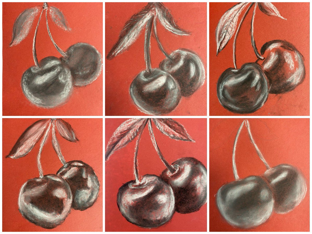 SRA_Art_'s tweet photo. Year 9 cherry drawings today, delicious!! 🍒 https://t.co/MHlsfcMRJ9