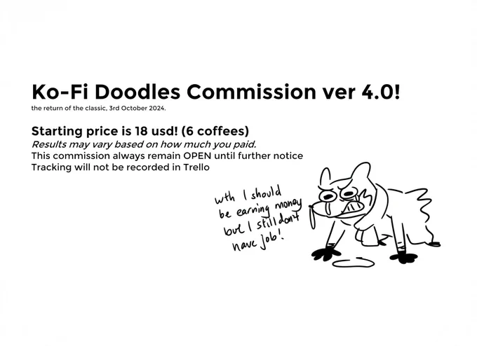 I decided to bring back Ko-Fi doodle c0mmission again after many years! I miss drawing something like this. Feel free to DM me if you have any questions! 

L1nks in bio and replies! 