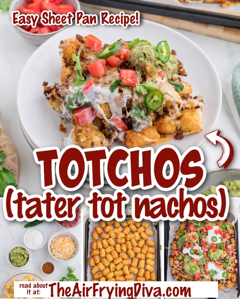 These Sheet Pan ‘Totchos’ (tater tot nachos) are the perfect combination of favorite comfort foods tater tots and nachos

 Read more at: theairfryingdiva.com/sheet-pan-totc…