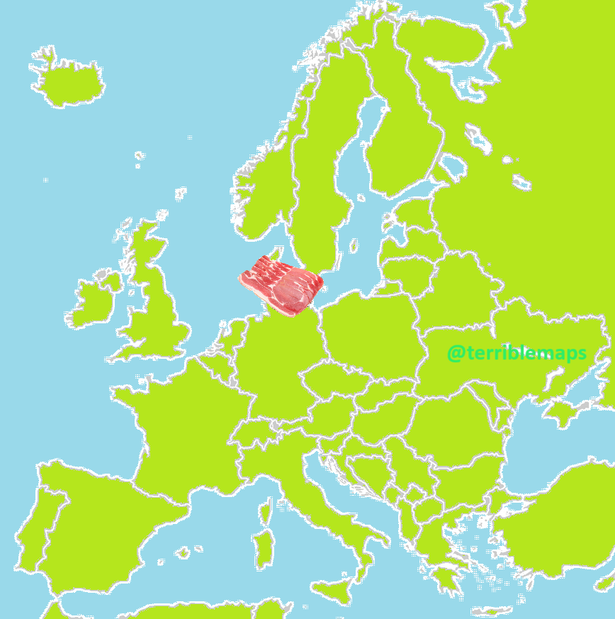 TerribleMaps's tweet image. By popular demand:

Where do pigs outnumber humans in Europe? 🐷🥓