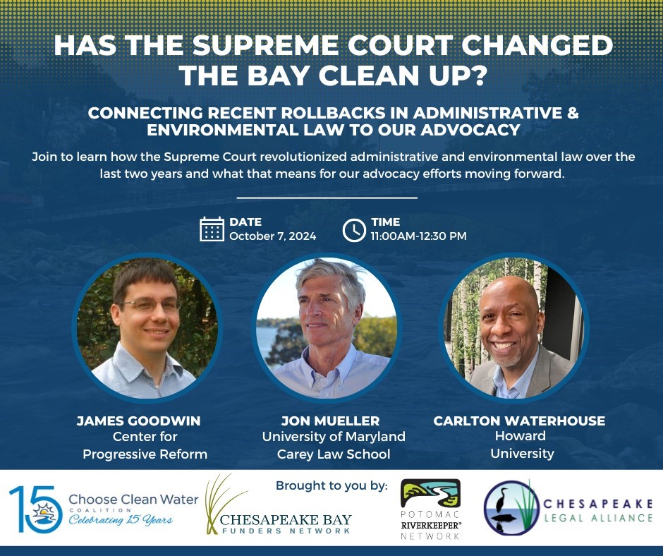 SERCAP Water (@sercapwater) on Twitter photo Join our #Friends <a href="/ChooseCleanH2O/">Choose Clean Water Coalition</a>, <a href="/ChesapeakeLegal/">Russ Stevenson</a>, <a href="/PotomacRiver/">PRK Network</a>, and at Chesapeake Bay Funders Network on Monday, October 7, 2024 for Webinar on Connecting Recent Rollbacks in Administrative & Environmental Law to Advocacy.
#RegisterToday: nwf-org.zoom.us/webinar/regist… Join our #Friends <a href="/ChooseCleanH2O/">Choose Clean Water Coalition</a>, <a href="/ChesapeakeLegal/">Russ Stevenson</a>, <a href="/PotomacRiver/">PRK Network</a>, and at Chesapeake Bay Funders Network on Monday, October 7, 2024 for Webinar on Connecting Recent Rollbacks in Administrative & Environmental Law to Advocacy.
#RegisterToday: nwf-org.zoom.us/webinar/regist…