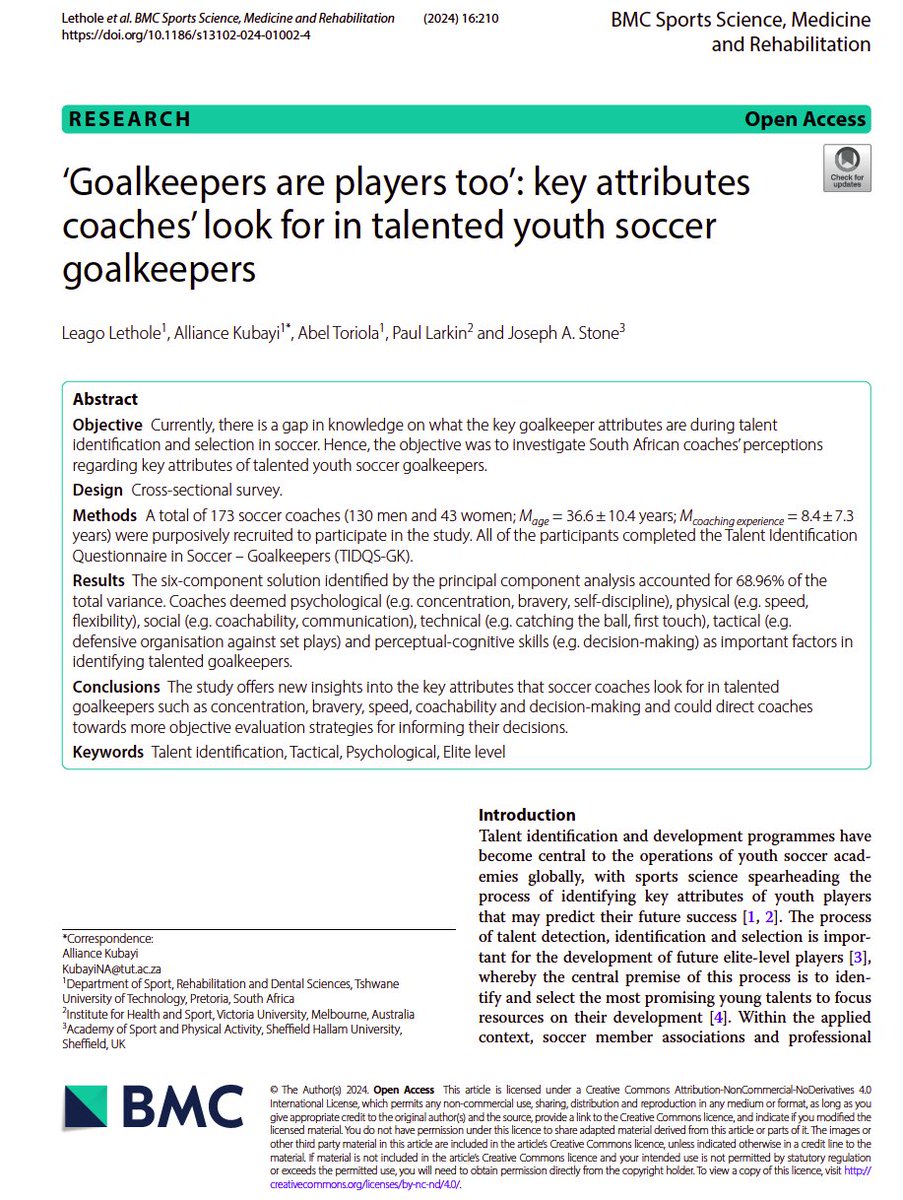 The first of its kind to focus on TID regarding GKs <a href="/coach_Thando/">Thando Zulu</a> <a href="/shawn_r_bishop/">Shawn Bishop</a> <a href="/paul_larkin17/">Paul Larkin</a> <a href="/gvalodia/">Goolam Valodia 🇮🇪</a> <a href="/DrJoeStone/">Dr. Joe Stone</a> <a href="/JamesDugdale/">Dr. James Dugdale</a> <a href="/mjreevesphd/">Matthew J. Reeves</a>