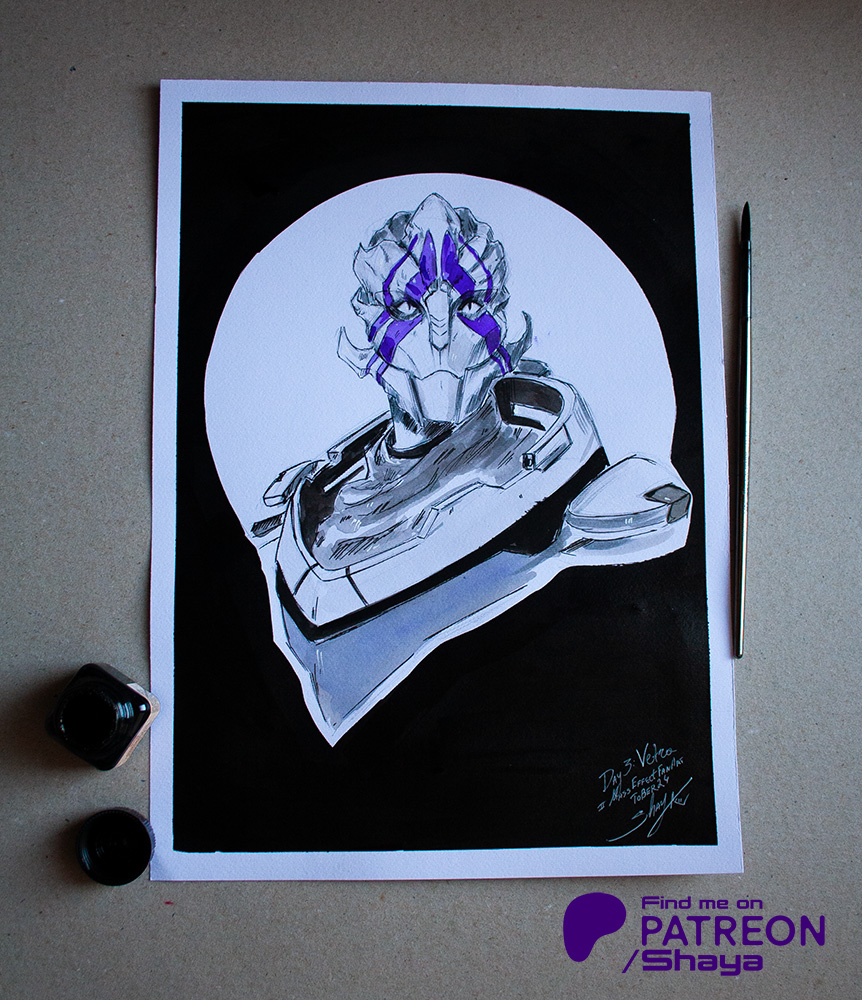 Day 3 - Vetra a.k.a. <a href="/DanielleRayne/">Danielle Rayne</a> 

I just like her so much! She is amazing! 
Used for this one Indian ink, French ink, ink pen on a high quality paper 220 grams. 
I hope you like it! <a href="/masseffect/">Mass Effect</a> <a href="/bioware/">BioWare</a> 
#VetraArt #MassEffectFanArtTober24 #art #traditionalart #MassEffect