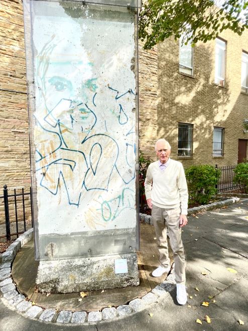 In honor of "German Unity Day" we're posting a picture of Hardy von Auenmueller next to our own chunk of the Berlin Wall! Hardy is a longtime member and past president of the GSP, and played an integral role in transporting this piece of history to the GSP here in Philly.