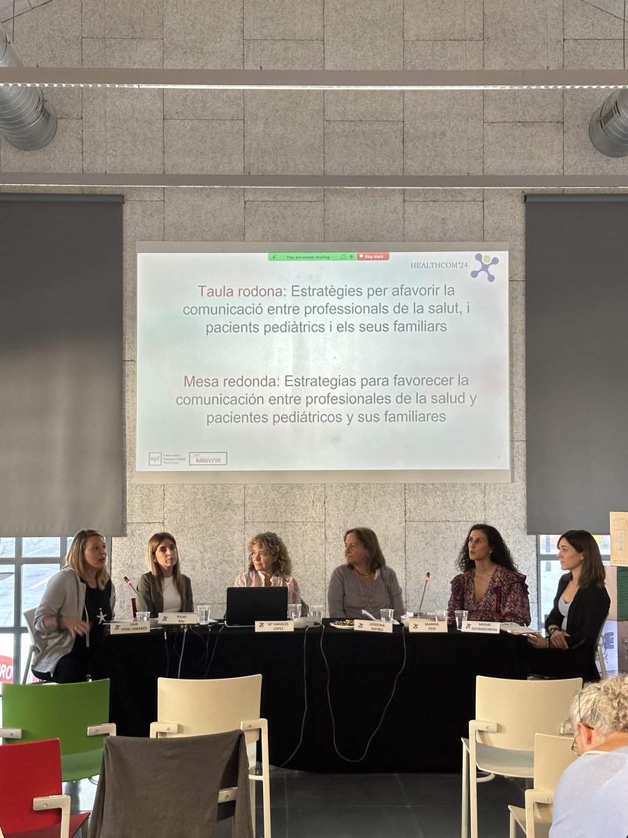 Concluimos con la mesa redonda: Estrategias para mejorar la comunicación entre profesionales de salud y familias pediátricas.

Concloem amb la taula rodona: Estratègies per millorar la comunicació entre professionals de la salut i famílies pediàtriques. 🙌

#Healthcom24