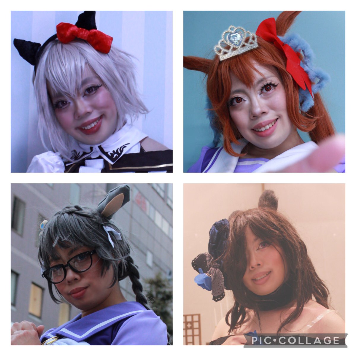 hinase_ake's tweet photo. 【自己紹介固定用】
最近のコス写真です
詳細及び昔の写真や絵は引用とそのツリーをご覧下さい
(余った枠は昔の写真突っ込んだ所もあります)
キリ悪かったら分けたり衣装違い入れたりしています
①あんスタ、②あんスタSwitch 、③ウマ娘、④ラ！μ's
ツリーにもう1枚あります https://t.co/yxxzblFBfF