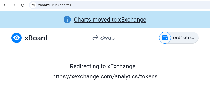 xBoard_app's tweet photo. 📢xBoard Charts discontinued in favor of xExchange v3 charts📊

Since its launch 3 years ago, xBoard Charts (Arda Charts) provided professional price charts to 200k+ traders🔥

xExchange v3 adding charts, xBoard Charts fulfilled its mission and will now redirect to xExchange 🎉 https://t.co/gtCcZT5dYB