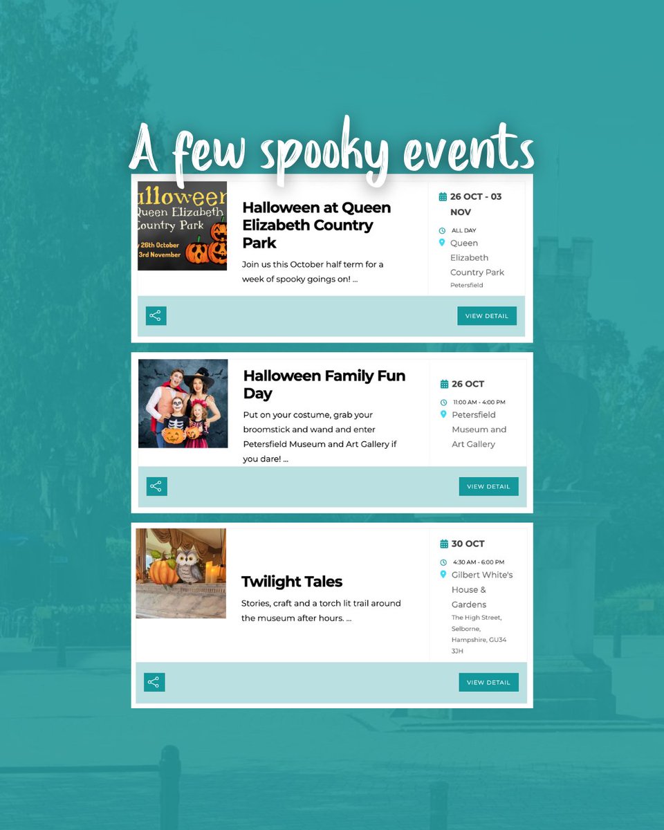 Looking for something spooky to do in and around Petersfield? 👀 There are so many awesome events coming up this Halloween season! Check them out on our "What's On" page via the link ⬇️

visitpetersfield.co.uk/whats-on/
