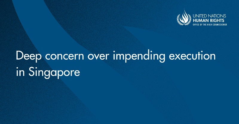 UNHumanRights's tweet photo. #Singapore: We urge the authorities to halt the impending execution of Mohammad Azwan Bin Bohari and commute his sentence.
 
The death penalty is incompatible with the fundamental right to life and has little to no effect in deterring crimes.