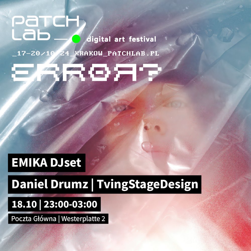 emika_records's tweet photo. Really happy to share that I will also DJ at the club night after my live performance at Patchlab Festival. Tix on sale now #Emika #DJset #Poland https://t.co/IDUO56sjAD https://t.co/52ZPOsGSLV