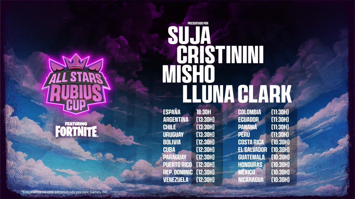 Horarios y presentadores para el torneo presencial All Stars de mañana! ⏰

Habrá DROPS limitados (200k) asi que os recomiendo entrar pronto!

Despues de esto me jubilo y me dedicare a la pesca 🗿