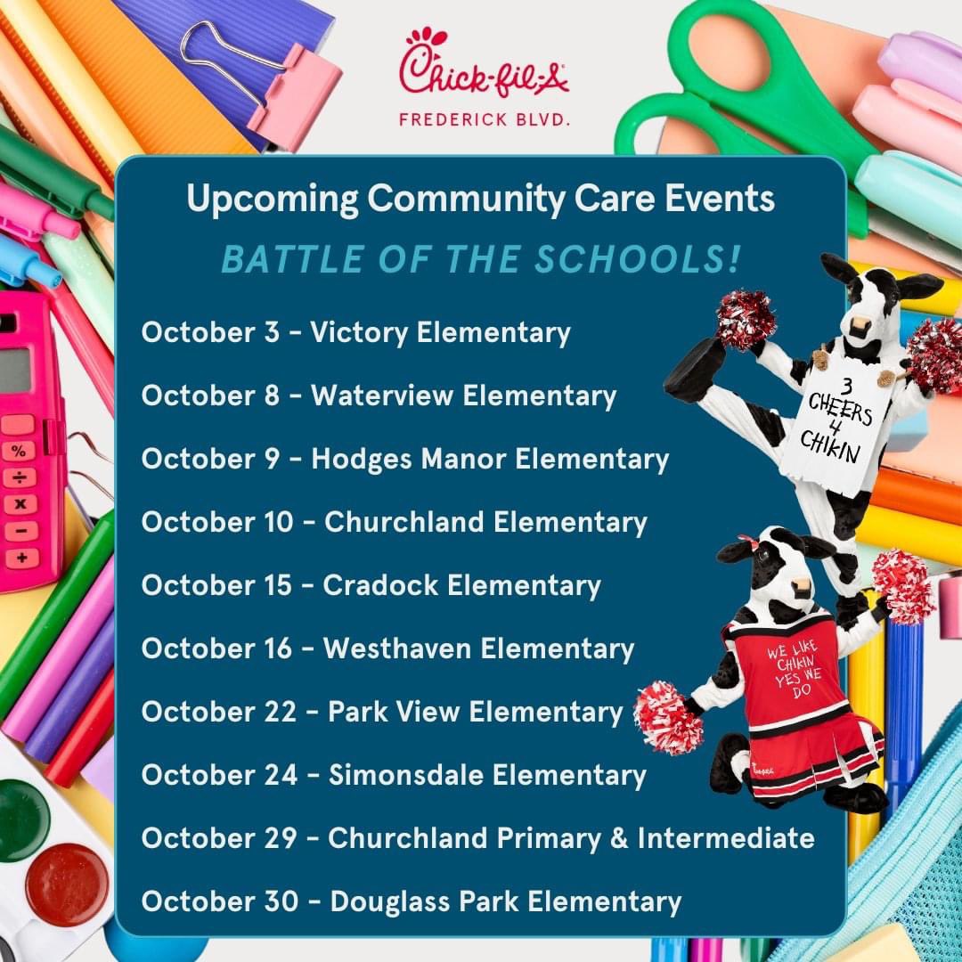 Victory Elementary (@victoryelempps) on Twitter photo Come out and support VES tonight at CFA Frederick Blvd ๐ฎ Come out and support VES tonight at CFA Frederick Blvd ๐ฎ