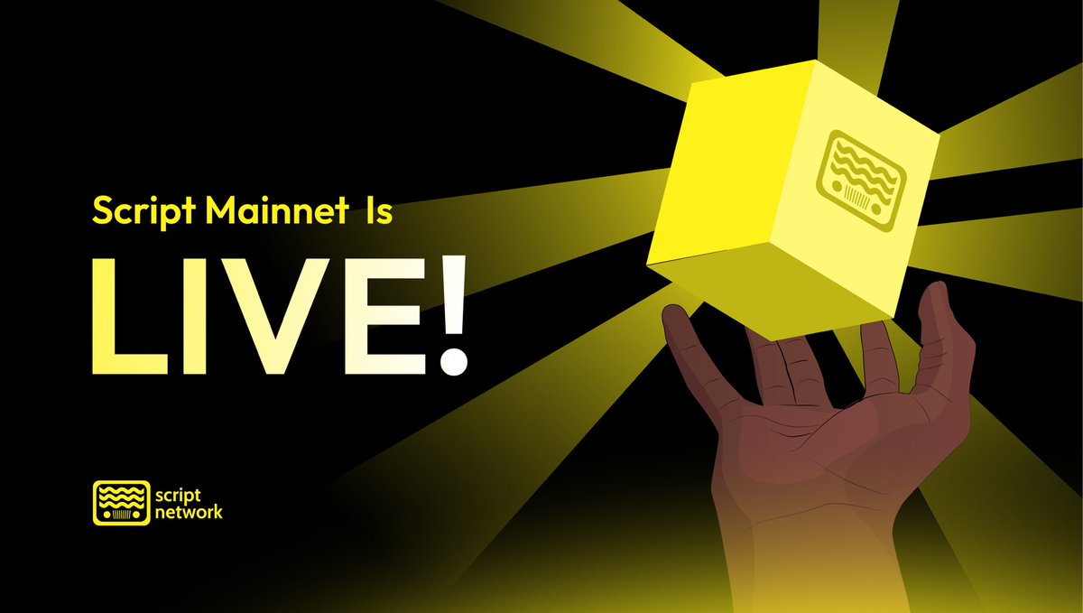 Script Network (@script_network) on Twitter photo 🚀 Script Blockchain Mainnet is LIVE! 
🌐 After years of development and testing, we're beyond excited to announce that Script Blockchains genesis block has officially been mined! explorer-mainnet.script.tv/blocks/1. This marks the beginning of a new chapter in decentralized streaming 🚀 Script Blockchain Mainnet is LIVE! 
🌐 After years of development and testing, we're beyond excited to announce that Script Blockchains genesis block has officially been mined! explorer-mainnet.script.tv/blocks/1. This marks the beginning of a new chapter in decentralized streaming