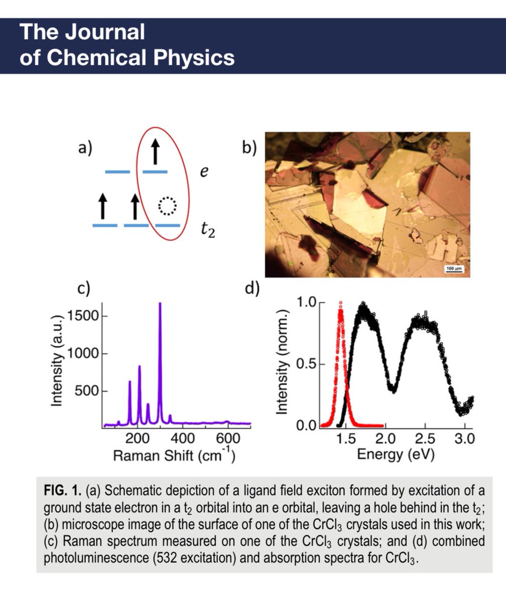 Congrats to <a href="/AlexTBarth/">Alexandra T. Barth</a> for her recent collaboration on Ligand field excitation annihilation in bulk CrCl3 with the Maggard group and Dougherty group!

J. Chem. Phys. 161, 114706 (2024)
